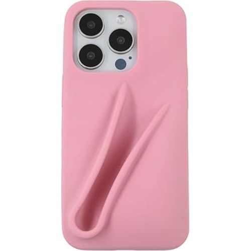 Soft-touch silicone mobile phone case for iPhone 15 Pro / 14 Pro / 13 Pro, simple matte design, shockproof and anti-fingerprint cover (light pink)