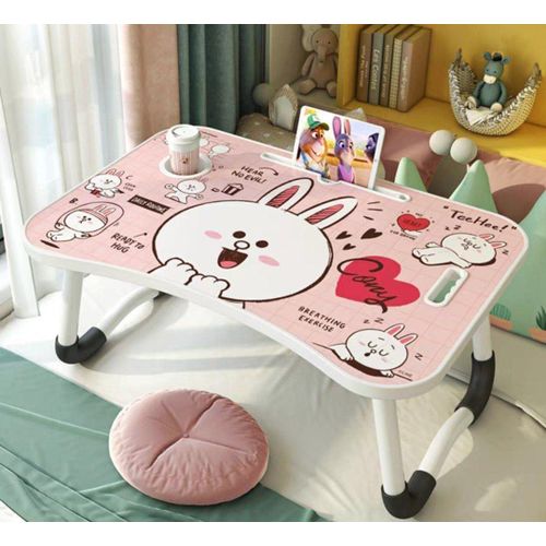 Product: Pink World (Notebook Books and Laptop for Kids) Various Display for Folding Table with Cup Holder Suitable for Reading, Sofa, Bed