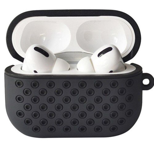 غطاء حافظة رياضية بنمط كاجوال منقط لـ Airpods Pro، غطاء سيليكون بطبقة مزدوجة ناعمة مع مشبك مضاد للفقدان لـ Airpods Pro، غطاء واقي ممتص للصدمات