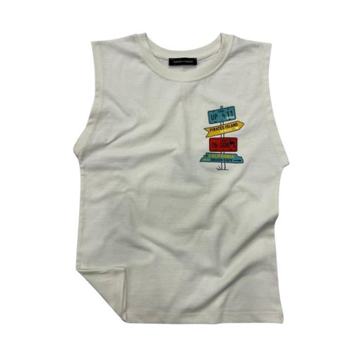 Printed Cut T-Shirt Kids White