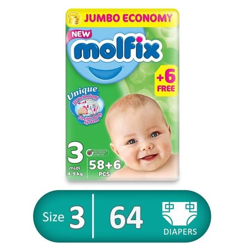 Diapers - Size 3 - 64 Pcs - ()