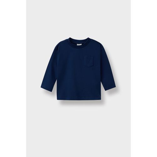 Baby Boy Bike Neck Regular Fit Long Sleeve T-Shirt - Navy