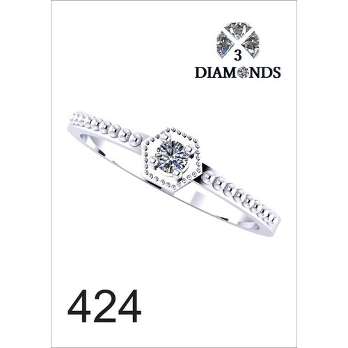 Platinum Plated Ring for Women with Zircon Stone - Silver