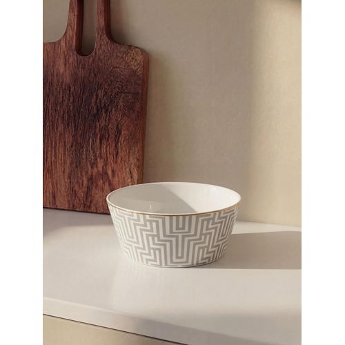 Geometric Patterned Porcelain Bowl