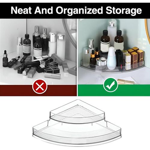 Premium 3-Tier Clear Acrylic Display Organizer – Stylish Step Shelf for Cosmetics, Perfumes, Spice Jars, Bottles & Collectibles, Space-Saving Storage Rack for Home, Kitchen, Bathroom, Vanity or Retail Store Display