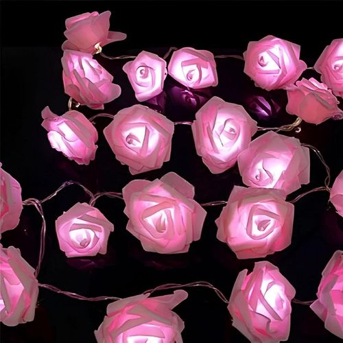 Luminous Rose Branch - Unleash your creativity with our flexible string lights, allowing you to shape and shape the garland to fit your view, adding a personal touch to any room or event. (Pink)