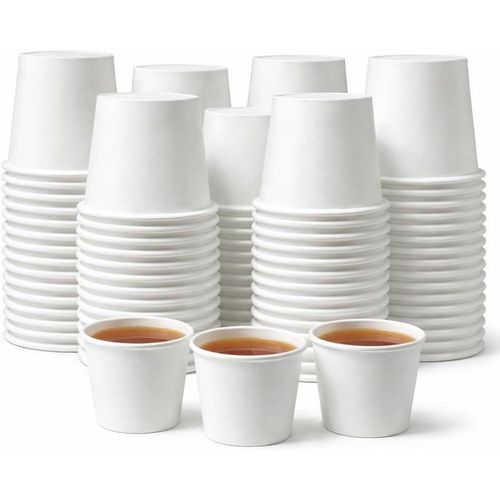 50 Pack 4 oz White Disposable Paper Cups 100 Natural and Recyclable Hot and Cold Drink Cups Perfect for Homes and Office