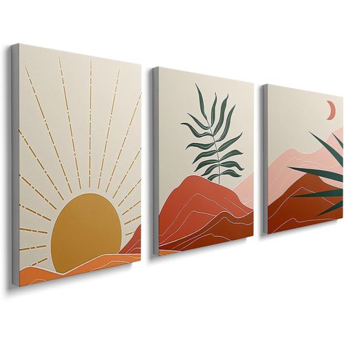 prinfantasy Boho Wall Art Poster Prints Canvas Bedroom Wall Decor Abstract Prints Pictures for Living Room Framed Wall Art Prints for Bathroom Home Decoration 12 x16 Set of 3 Poster Artwork, YH1805