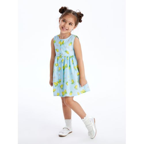 فستان بوبلين بنمط مزخرف للأطفال من LC Waikiki