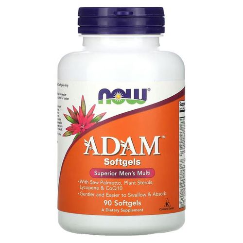 Foods ADAM Superior Men's Multi-Vitamin - 90 Softgels - High Potency with Saw Palmetto, CoQ10 & Lycopene