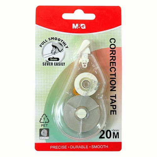 Chenguang Correction Tape 20m x 5mm – PET Instant Dry Correction Tape, Smooth & Precise with Easy Pull Mechanism - 1pcs - No: ACT74473