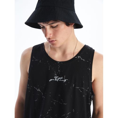 Crew Neck Printed Mens Sleeveless T-Shirt