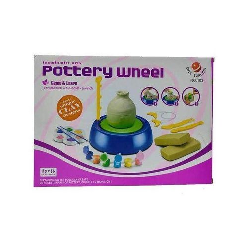 Electric Pottery Wheel for Kids with Clay & Colors – Pottery Making and Painting Kit – Creative Arts & Crafts Activity Toy – Suitable for Ages 8+