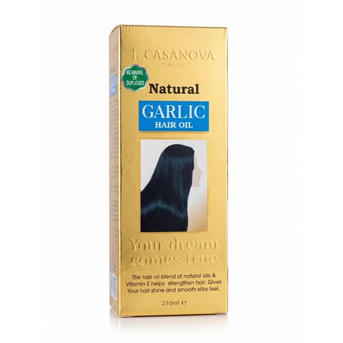 Natural Garlic Hair Oil with Vitamin E for Strengthening and Shine 210ml