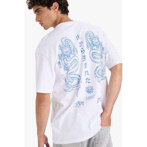 Boxy Fit Crew Neck Printed Short Sleeve T-Shirt