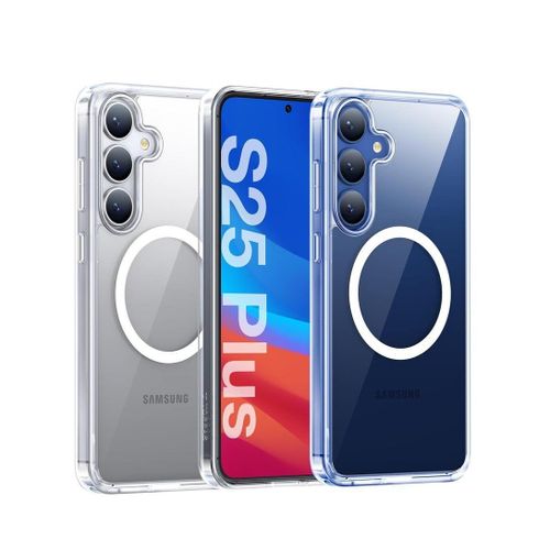 Magnetic Case for Samsung Galaxy S25 Plus Case Compatible with MagSafe Military Drop Protection Shockproof Phone Cover for Samsung S25 Plus Crystal Clear
