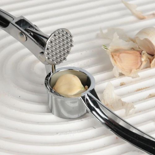Luxury Stainless Steel Manual Press Garlic Crusher & Mincer with Ergonomic Handle
