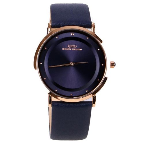 Men’s Clasic Watch - dark blue Color - Leather Material