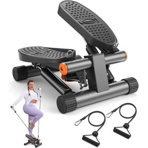 Steppers for Exercise, Stair Stepper with Resistance Bands, Mini Stepper with 300LBS Loading Capacity, Hydraulic Fitness Stepper with LCD Monitor