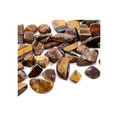 Tiger - eye Pre Drilled Natural Crystals Crushed Chips Beads for Jewelry Making, DIY Handmade Healing Crystals 50 pcs