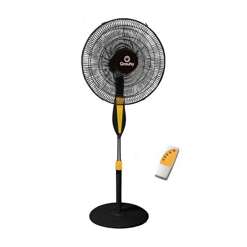 Stand Fan 18 Inch With 5 Plastic Blades Remote Control - USS-18026R -black and yellow