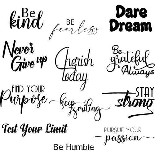 12 Pieces Inspirational Wall Decals Stickers Quotes Peel and Stick Vinyl Wall Decals Classroom Decals for Walls Motivational Saying Positive Wall Stickers for Bedroom Office Teen Dorm Art Decor