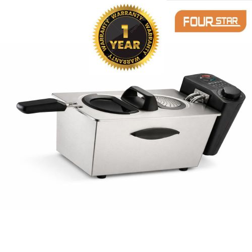 Electric Deep Fryer 3.5L – 2000W – Stainless Steel Heat-Resistant Body – Temperature Control 130–190°C – Removable Basket – Easy Cleaning – Model FS-DF-35B – 1 Year Warranty