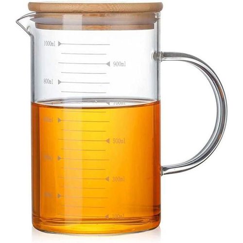 350ml Borosilicate Glass Mug with Wooden Lid, Heat-Resistant Clear Glass Coffee Cup for Hot and Cold Drinks, Modern Tea and Coffee Mug