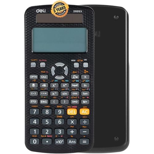 D e l i D991EX Scientific Calculator, Solar & Battery Powered