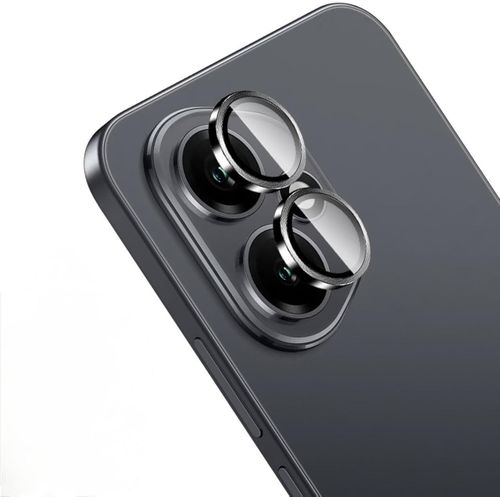 Camera Lens Protector for Honor 400 Tempered Glass Individual Metal Ring Lens Cover 9H Hardness Anti Scratch HD Clear Camera Protection - Black