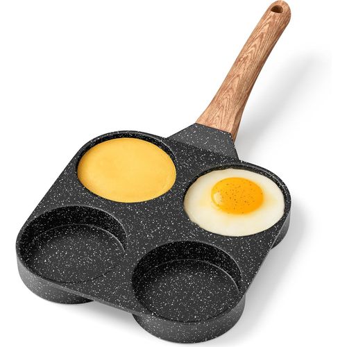 4-in-1 Granite Non-Stick Cooking Pan, Multi-Purpose Divided Grill, Wooden Handle .Ar
