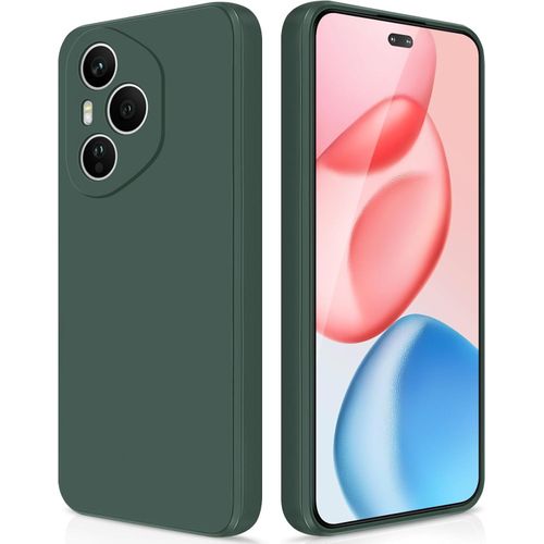 Cover for Honor 400 Pro 5G Silicone Case, Shockproof Slim TPU Silicone Case with Fibre Inner Layer and Camera Protection, Green