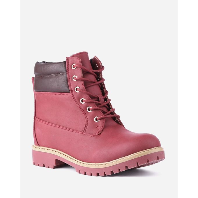 اشتري Joelle Classic Stoke Half Boots - Maroon في مصر