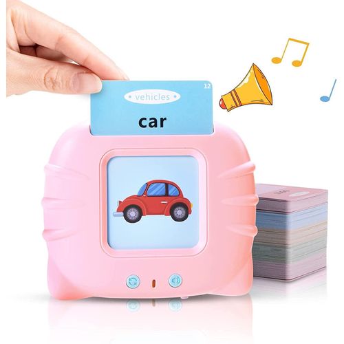112 Cards Talking Flash Cards for Toddlers 2-4 Years,Educational Toys for 1 to 4 Year,Speech Therapy Learning Toys,Learning Cards Machine Birthday Gift for Ages 1-4 (Pink112 Cards?224 Words?)