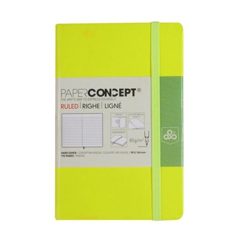 PAPER CONCEPT Soft Cover Executive Notebook - Fluo Colors - 14 x 9 cm - Yellow