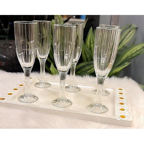 Set of 6 ribbed glasses in a chic box, pure glass