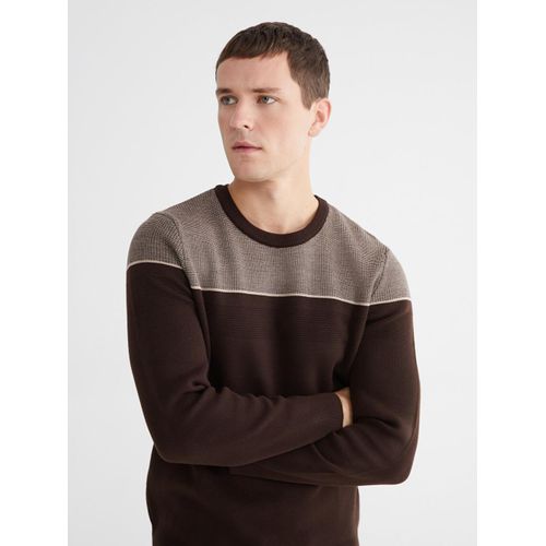 Crew Neck Color Block Men's Knitwear Sweater