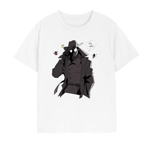White Cotton T-shirt Spider man noir drawing