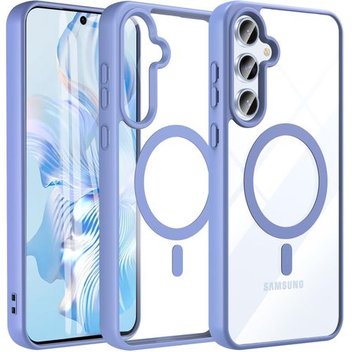 Clear MagSafe-Compatible Magnetic Case for Samsung Galaxy S23 FE with Camera Protection and Military-Grade Protection - Sierra Blue