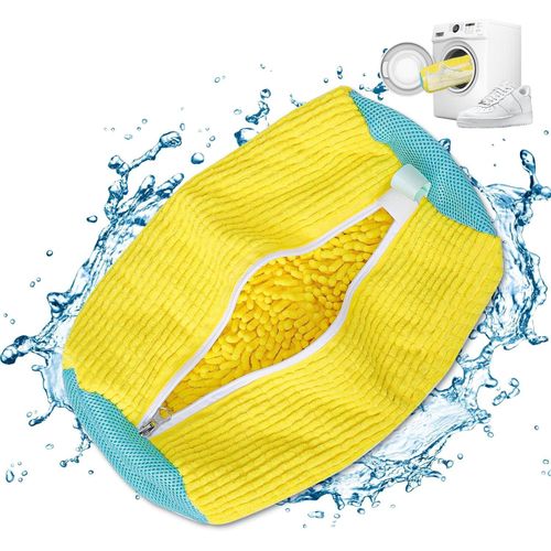 Shoe Washing Machine Bag,Shoe Laundry Bags for Sneakers,Reusable Shoe Washing Bag for All Shoe Types and Sizes,Durable Hidden Zipper Shoe Laundry Bag for Sneaker Gym Shoes(Yellow 1pc)