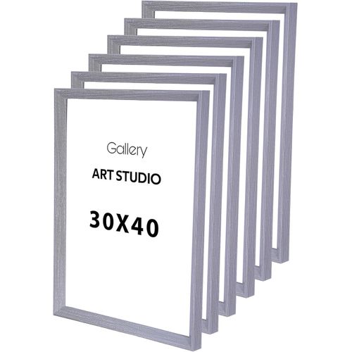 Photo Frame Set, A3 Size 30x40 cm, Wall-Mounted, Pack of 6 (Gray-N4)