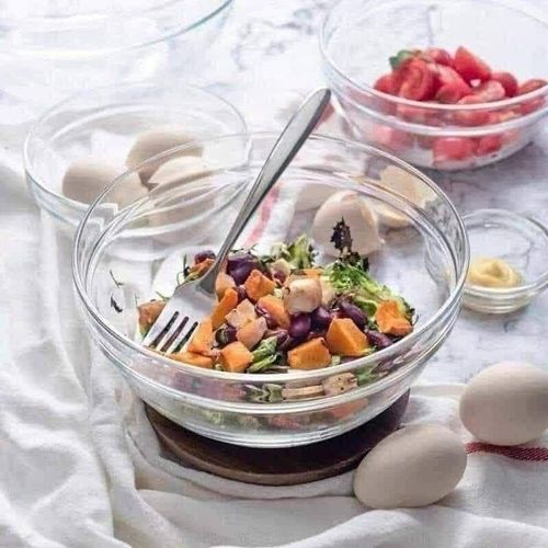 Stackable glass bowls, 3 pieces, 14 cm