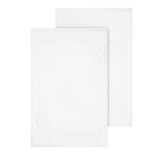 Thick Terry Bath Mat Floor Towel- 100% Cotton – Set of 1 Piece Everyday Comfort for Your Feet Soft Touch, Strong Absorption & Elegant Look - 50 * 80 cm - Curved Lines Edition (1000 GSM)