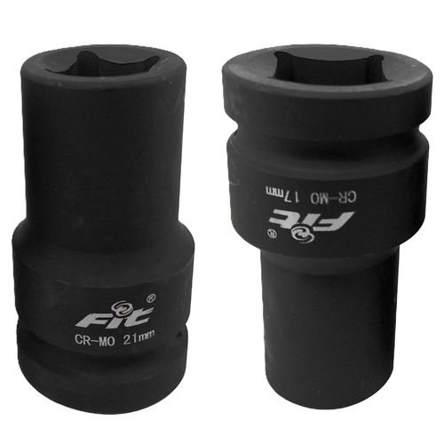 Black Impact Socket 1 inch 55mm Chrome Vanadium