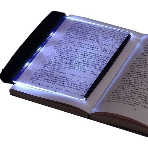 LED night reading lamp flat and portable reading board with eye protection and bookmark design bright light board for reading in bed car sofa and more