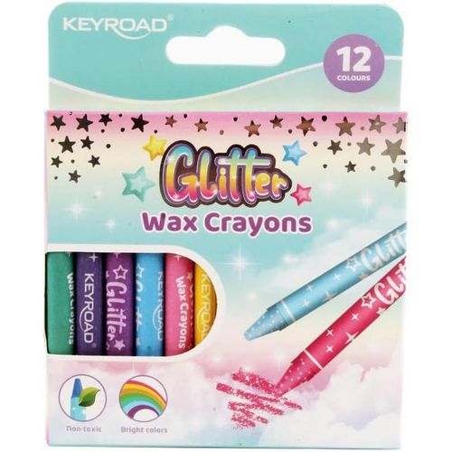 Glitter Wax Crayons (12 Colours)