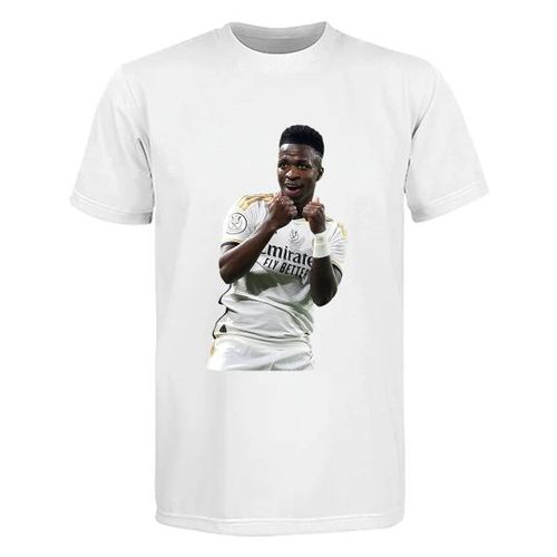 White cotton t-shirt football super star ,.