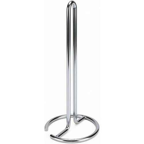 Premium Chrome Paper Towel Holder – Free-Standing Stainless Steel Countertop Roll Dispenser with Sturdy Round Base for Kitchen, Dining Table & Restaurant, Rust-Resistant (Silver)