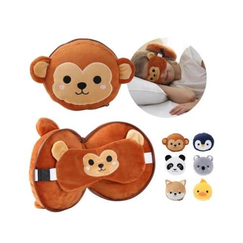 Creative 2-in-1 Eye Mask and Neck Pillow – Soft, Cartoon Airplane-Shaped Head Pillow for Travel and Office Naps