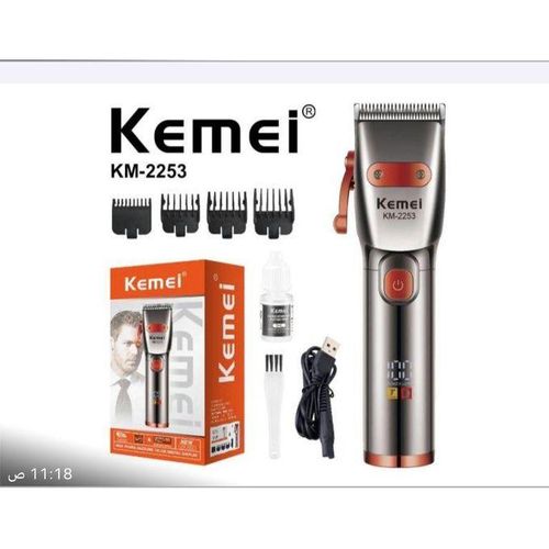 Km-2253 - ماكينة حلاقة كهربائية احترافية قابله للشحن للرجال